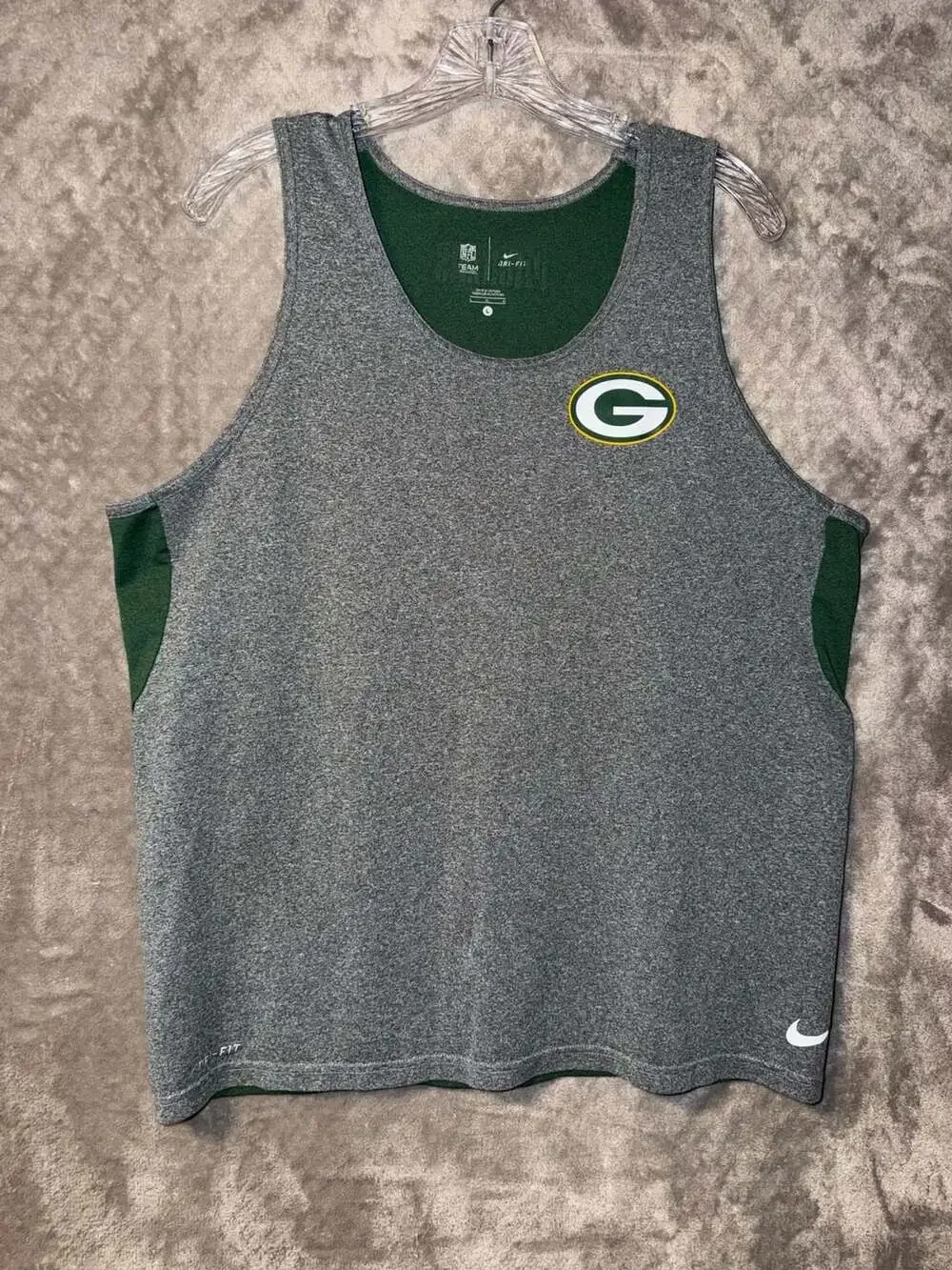 Nike Green Bay Packers Hurry Up Women's Dri-FIT NFL Racerback Tank Top Size L